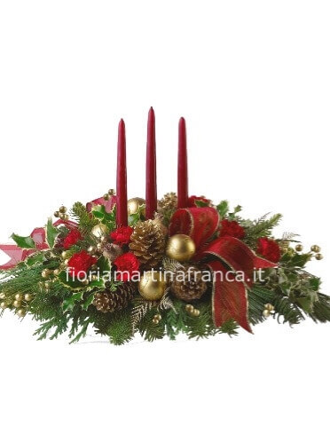 Composizione natalizia. La foto rappresenta un valore di  65 euro.